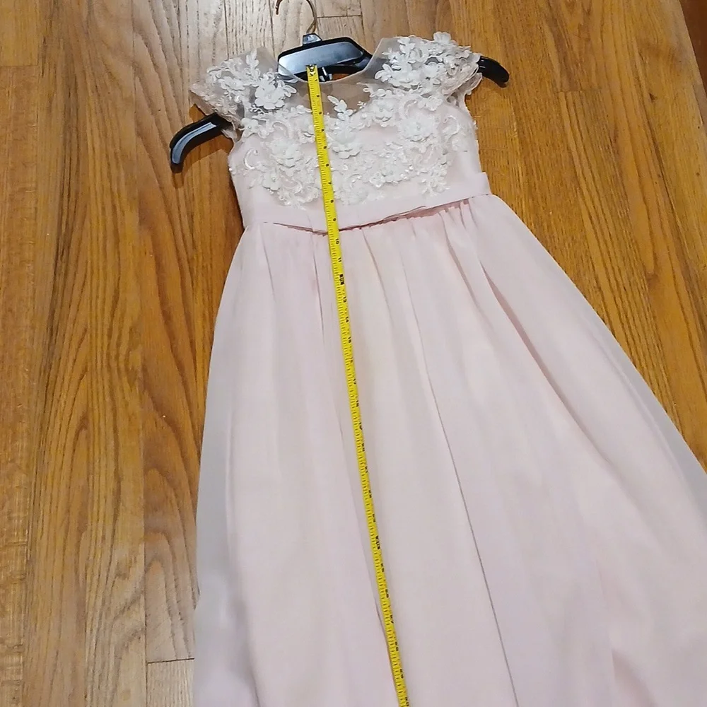 Elegant Pink Lace Kids Dress Size 6x (39 Inches) Top To Bottom Little Girls Dres - Picture 4 of 8